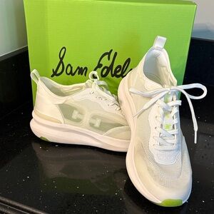 *Sam Edelman Sarita White Mesh Sneakers Sporty Athletic Athleisure